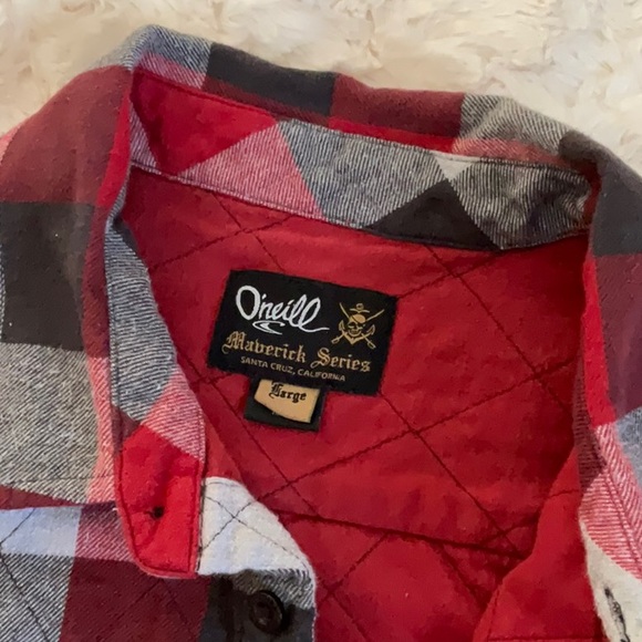 O’Neill Red and Gray Plaid Long Sleeve Shirt - Picture 7 of 10